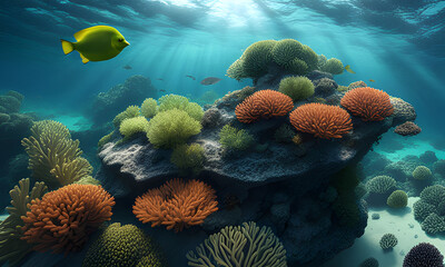 Water surface and underwater world