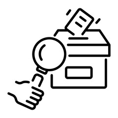Handy linear icon of voting inspection 
