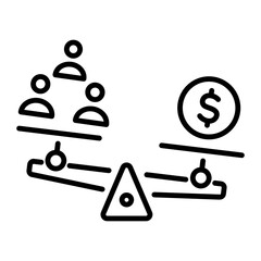 Premium line style icon of political instability 