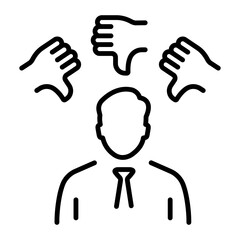 Easy to edit linear icon of election loser 