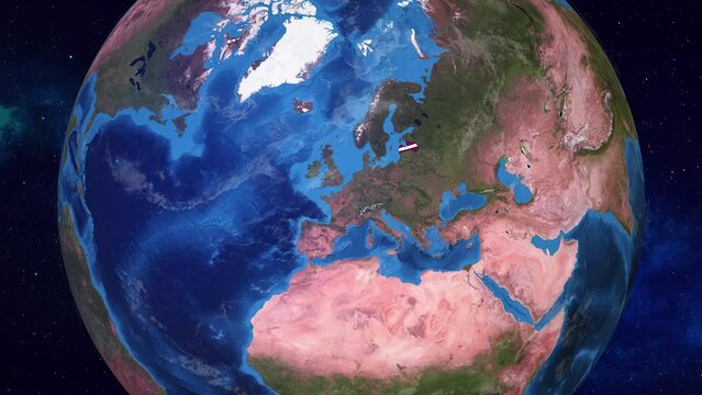  Latvia: Discover Latvia's Baltic coastline with a captivating 4K animation of its flag
