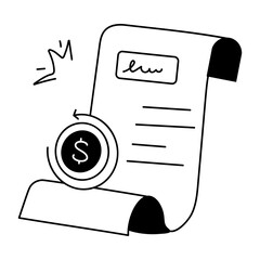 An editable doodle icon of tax return statement 