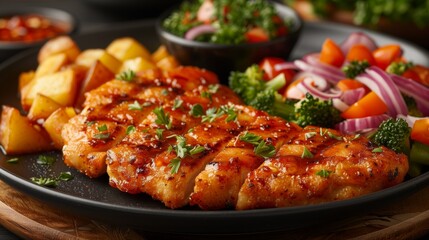 Fototapeta premium pork schnitzels meal