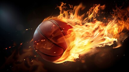 basketball in flames