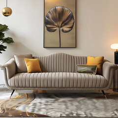 modern living room with sofa AI generated 