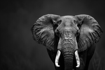 Majestic African Elephant in Monochrome