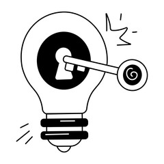 Easy to edit doodle icon of problem solving 