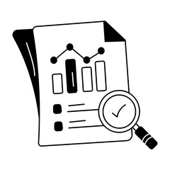 A doodle icon of verifying a statistical report 