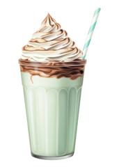 PNG Mint chocolate frappe dessert drink cream.