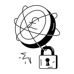Get this doodle icon of cash protection 