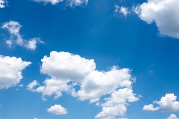 blue sky background with tiny clouds. panorama