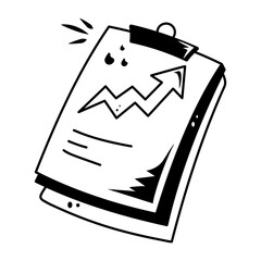 A handy doodle icon of statistics report 