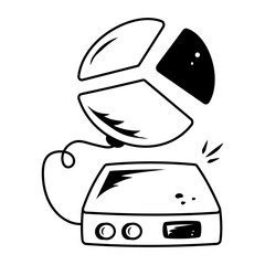 A hand drawn icon of big data 