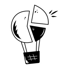 Easy to edit doodle icon of confidential data 