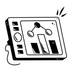 Well-designed doodle icon of digital analytics 