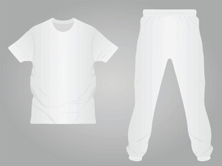 White t shirt and bottom. vector