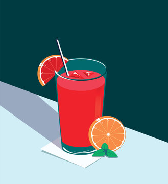 Vintage Lemonade Cocktail Summer Drink Poster