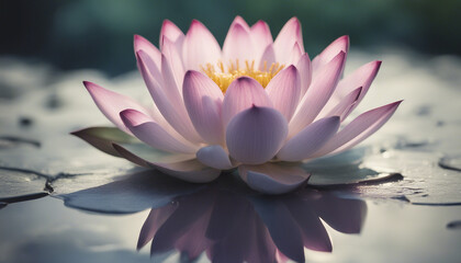 Lotus flower, isolated white background, copy space for text
