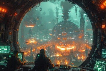 3 d cg rendering of the alien city