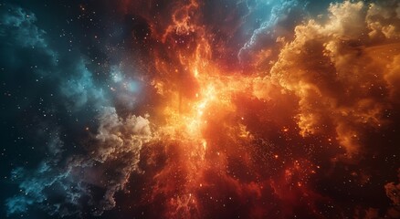 colorful nebula and galaxies in the sky.