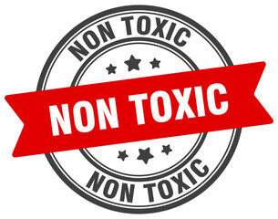 non toxic stamp. non toxic label on transparent background. round sign