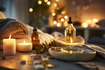 Cozy Home Spa Experience with Natural Elements