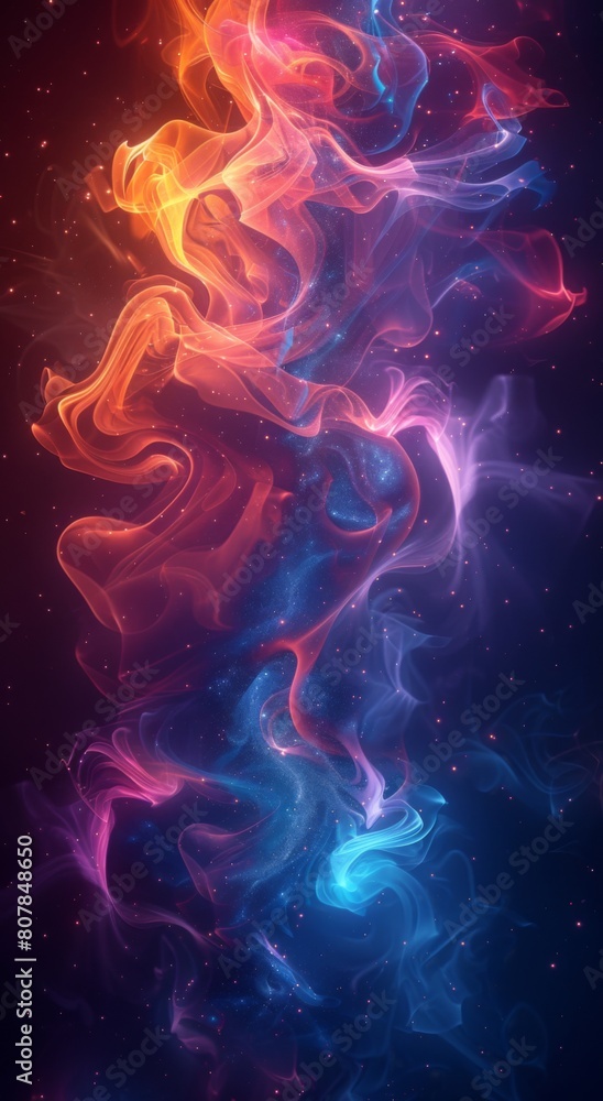 Canvas Prints abstract background with colorful smoke and stars