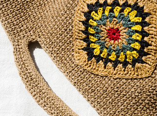 Beautiful handmade crocheted beach bag.