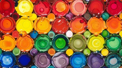Close Up of Many Different Colors of Paint