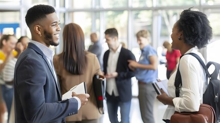 job fair at a local university, helping young people decide on their future professional careers
