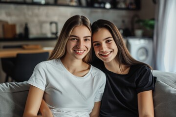 A Warm Mother-Daughter Portrait. Beautiful simple AI generated image in 4K, unique.