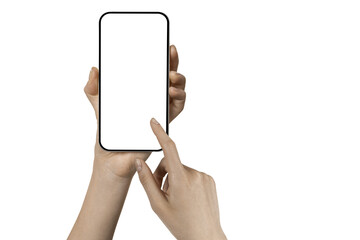 a phone  in a hand on a transparent background in PNG format