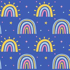 Baby cute pattern for wallpapers, cute seamless rainbow pattern