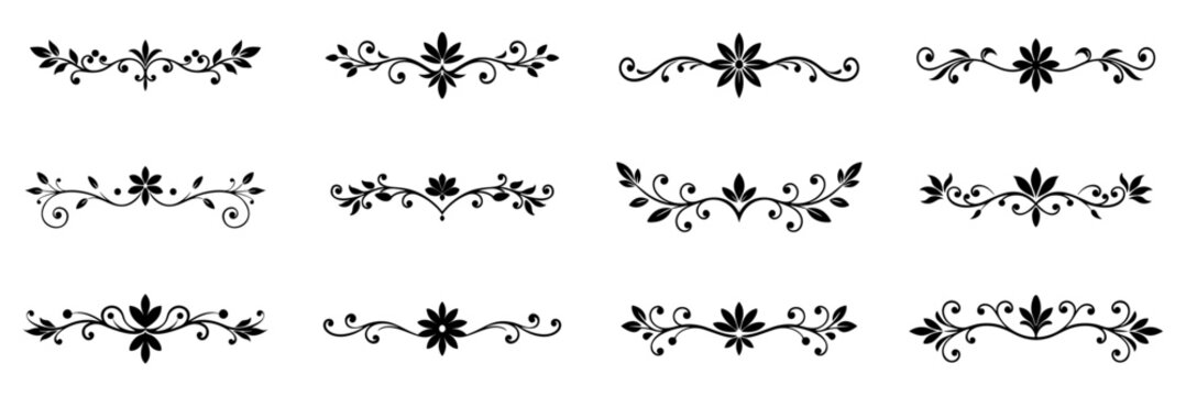 Decorative divider Element, Text separator decorative divider book typography ornament design elements vector