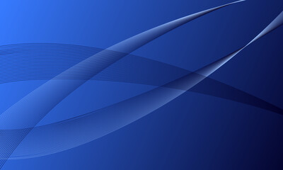 Fototapeta premium blue smooth lines wave curves on gradient abstract background