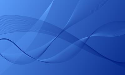 blue lines wave curves with smooth gradient abstract background