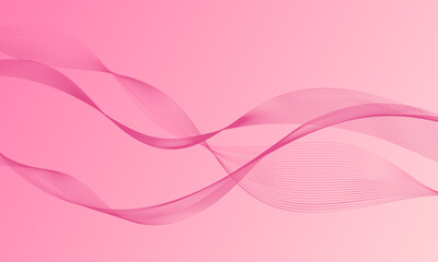 pink smooth lines wave curves with soft gradient abstract background