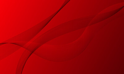 red lines wave curves with smooth gradient abstract background