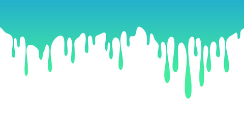 Drip border. Dripping liquid. Flow of paint. Flowing paint, stains. Hand drawn vector illustration.