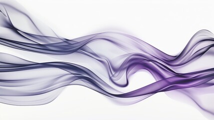 Fototapeta premium Single Gray and purple abstract flowing liquid 3d wave stripe on white background
