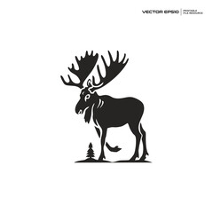Fototapeta premium deer silhouette, character, logo, design, vector, illustration,