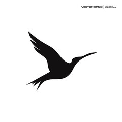 Obraz premium bird silhouette, character, mascot, logo, design, vector, illustration,