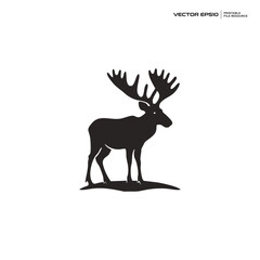 deer silhouette, character, logo, design, vector, illustration,