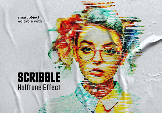 Scribble Halftone Effect