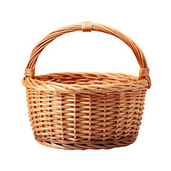 wicker basket isolated on transparent background