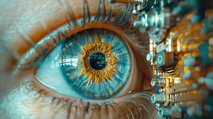 AI generated illustration of a close-up of a human eye