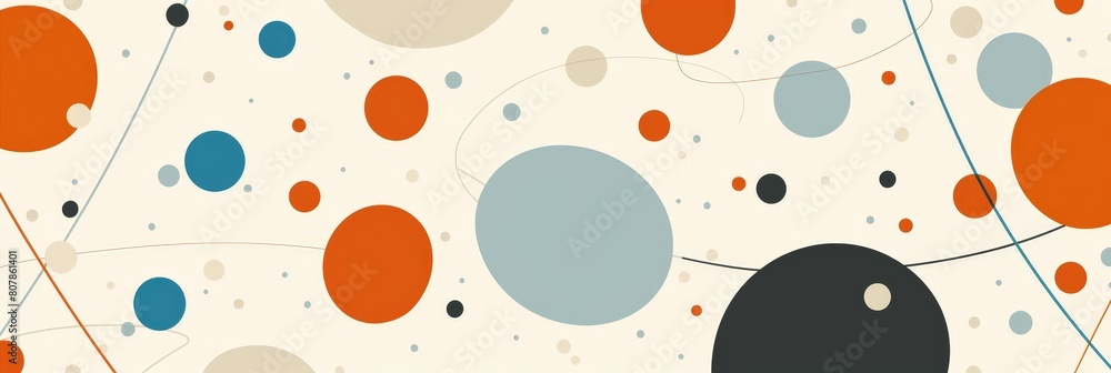Poster A dynamic pattern featuring orange, blue, and black colors with dotted elements creating a striking visual impact