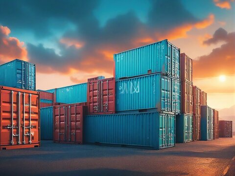 cargo containers in port