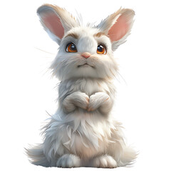 rabbit Easter bunny painting, watercolor, white background, isolated ,A happy little,generate AI