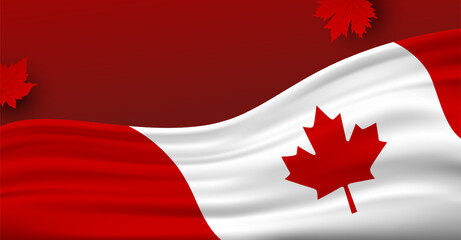 Canada day 1st of july banner design with copy space Vector illustration